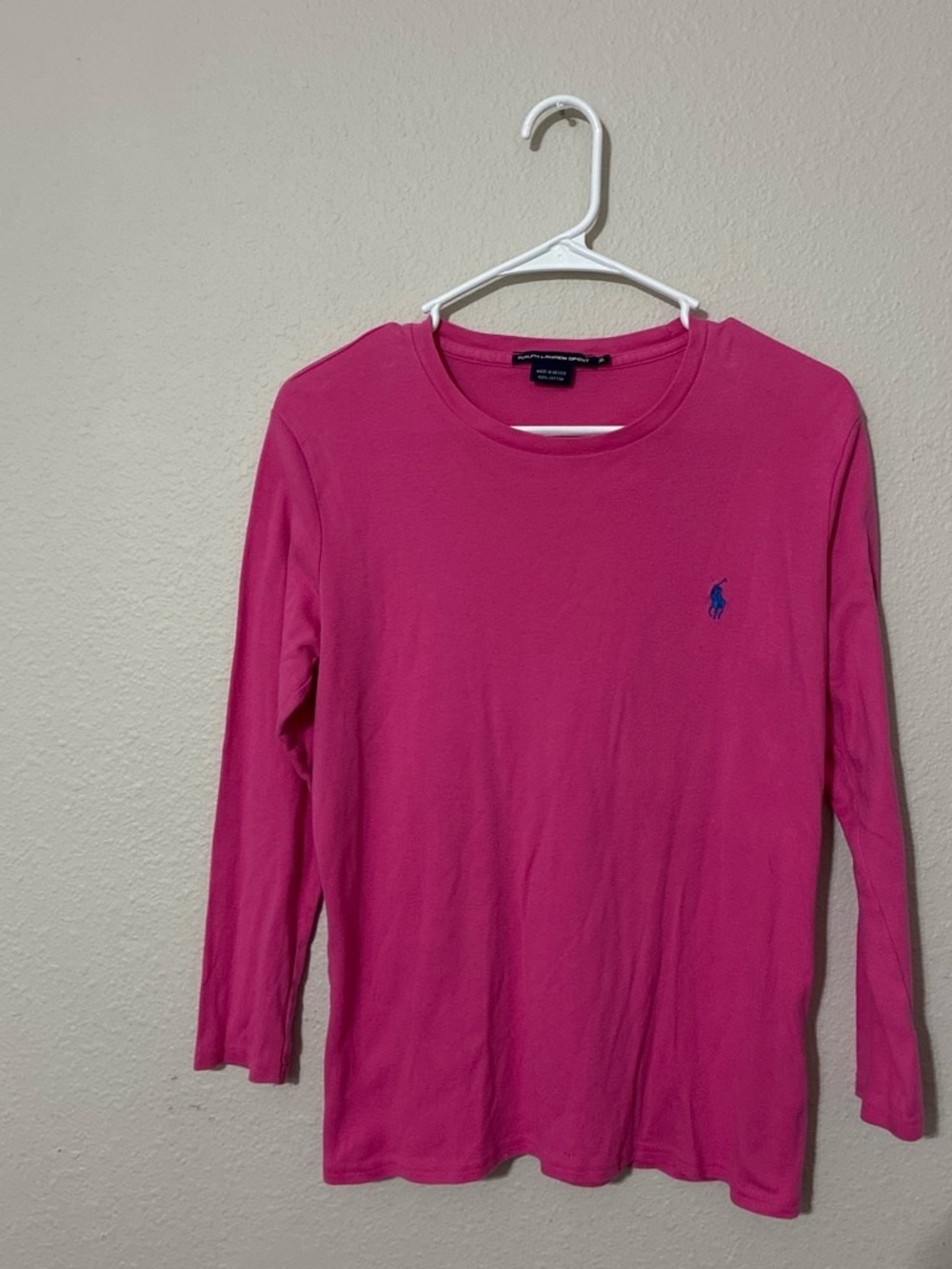 Ralph Lauren Pink Long-Sleeve Crewneck Tee for women